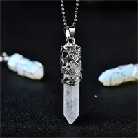 Beautiful Cleansed DIY Clear Quartz Pendulum Opal Chakra Pendant Girlfriend Reiki Meditation Crystal Pendulum Divination Gift Necklace Decor