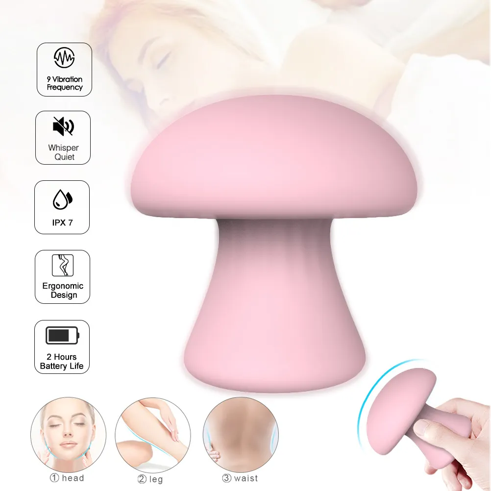 Multifunctionele Paddestoel Vibrator Vagina Borst Lichaam Gezicht Massager sexy Speelgoed voor Volwassenen Mannen Vrouwen Tepel Clitoris Stimulator