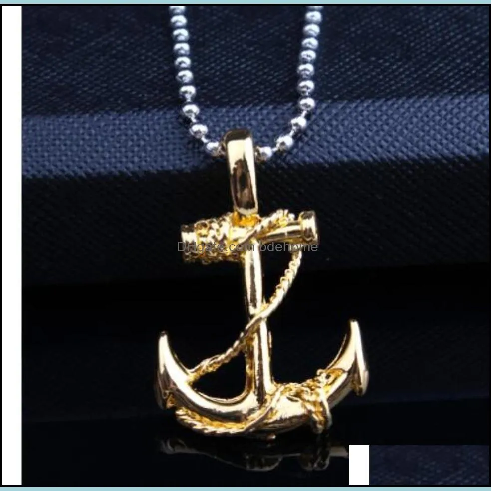 European and American fashion personality pendant Caribbean Pirates retro anchor necklace trend versatile fishhook accessories