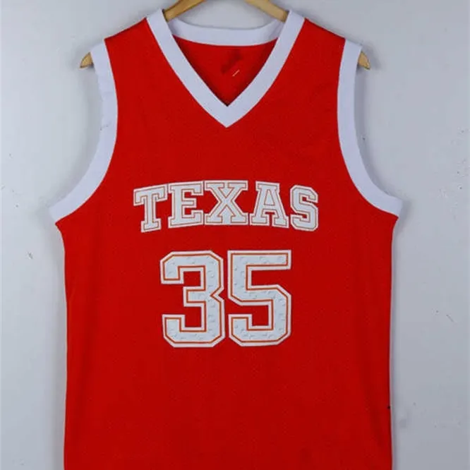 Xflsp Texas Longhorns Kevin Durant 35 Maillots de basket-ball universitaires rétro rétro Broderie cousue