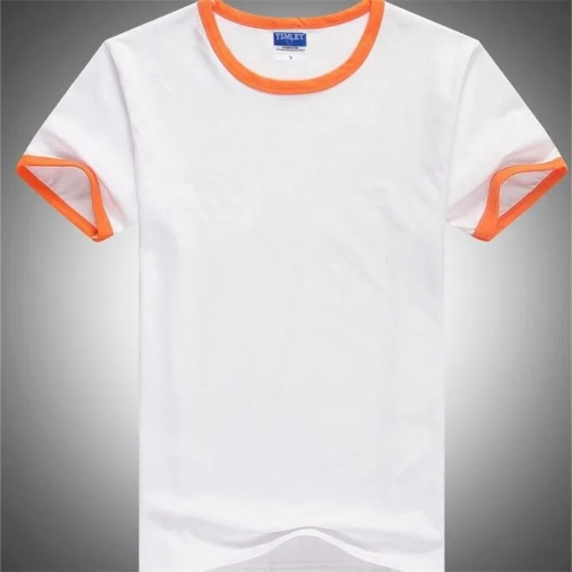 Marca de algodão ysmile y mes de qualidade fasion homens camisa branca com laranja borda 220401