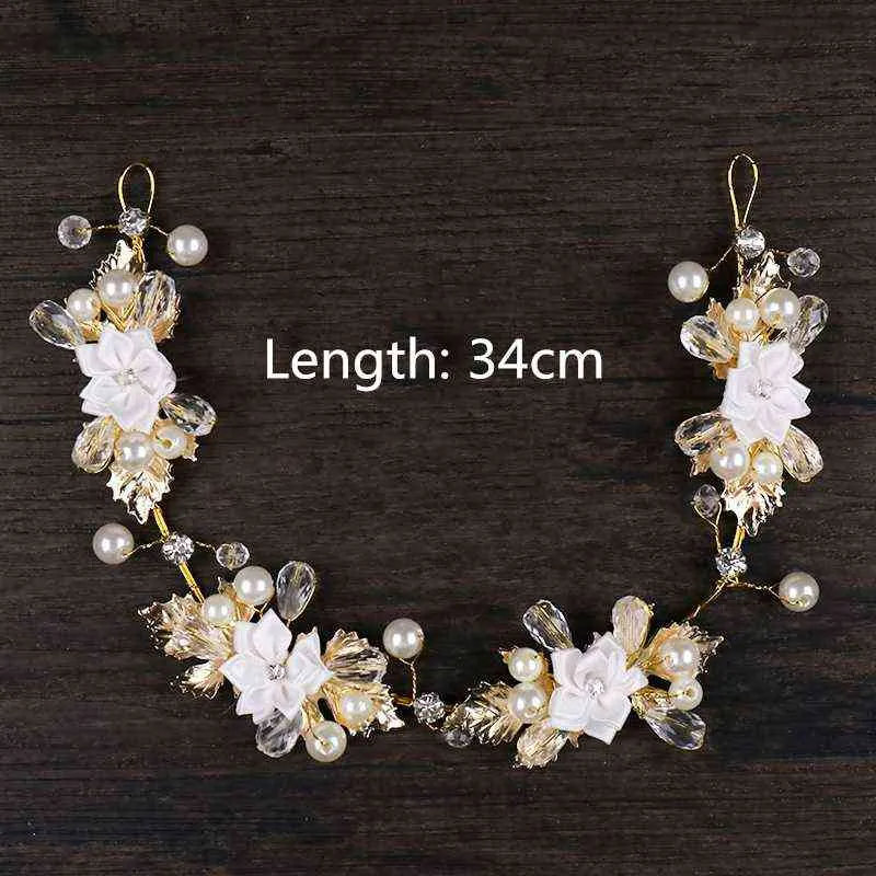 FORSEVEN Gold Leaf Daisy Flower Headband Bridal Tiaras Hair Jewelry