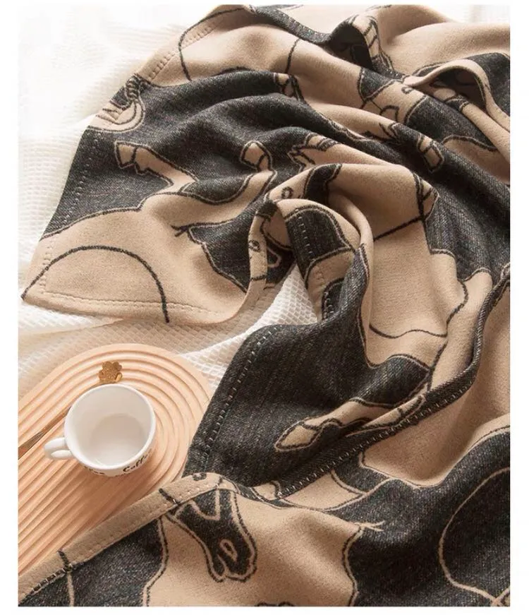 130 * 180 cm Cachemire européen Jacquard Couverture Crochet Soft 100% Châle de laine Portable Sofa chaud Voyage Fleep Fleece Tricot Doubleage Doubleage