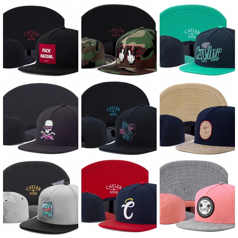 Cayler Sons Baseball Caps Putain de racisme sur Camo Good Vibes Only CSBL Skull Trust Priez No Bad Days Sneaker Dollar Holidays Club Club Tree Snapback Chapeaux Femmes Men