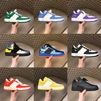 Designer Fashion sneaker intage Casual Shoes arrow off black Grey Brown White Green calf leathe Mens Low-top Tennis Shoe Tripartite joint name shape sneakers