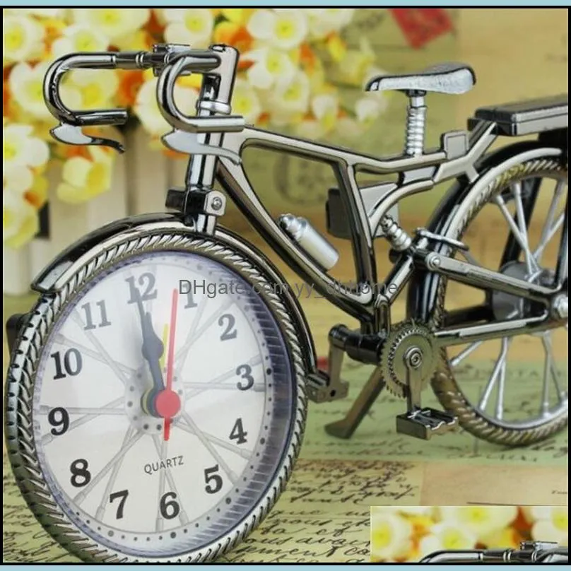 Retro Bicycle Shaped Alarm Clock Student Family Fashion Metal Table Clocks Home Furnishing Decoration Originality 6 5yl J2