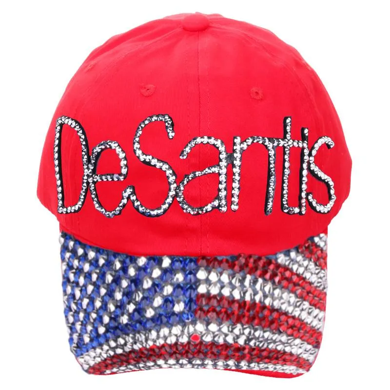 Custom high quality baseball caps for women Cotton Rhinestone Hat snapback cap with letter Desantis wholesale