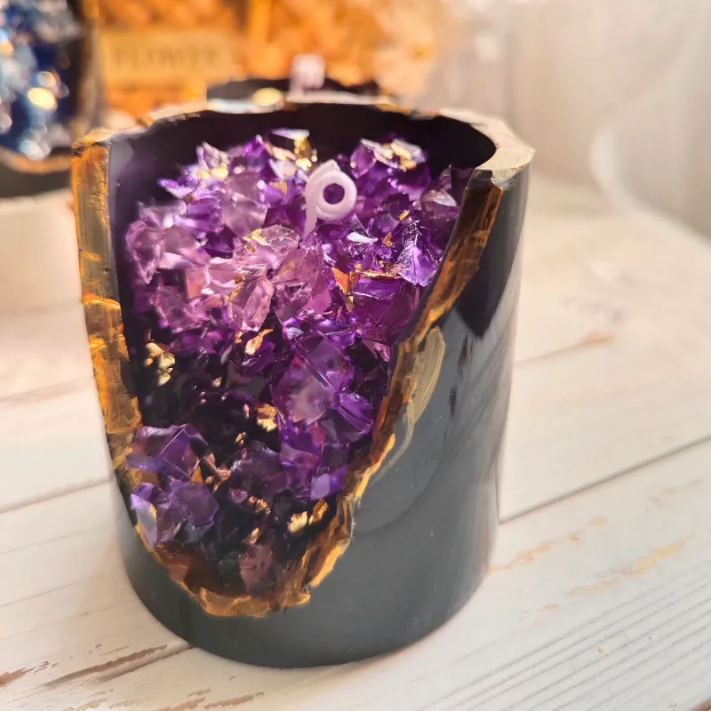 Vela de mineral de cristal para aromaterapia, velas perfumadas de cera de soja DIY, decoración del hogar, regalo de cumpleaños, decoraciones famosas, accesorio de tiro