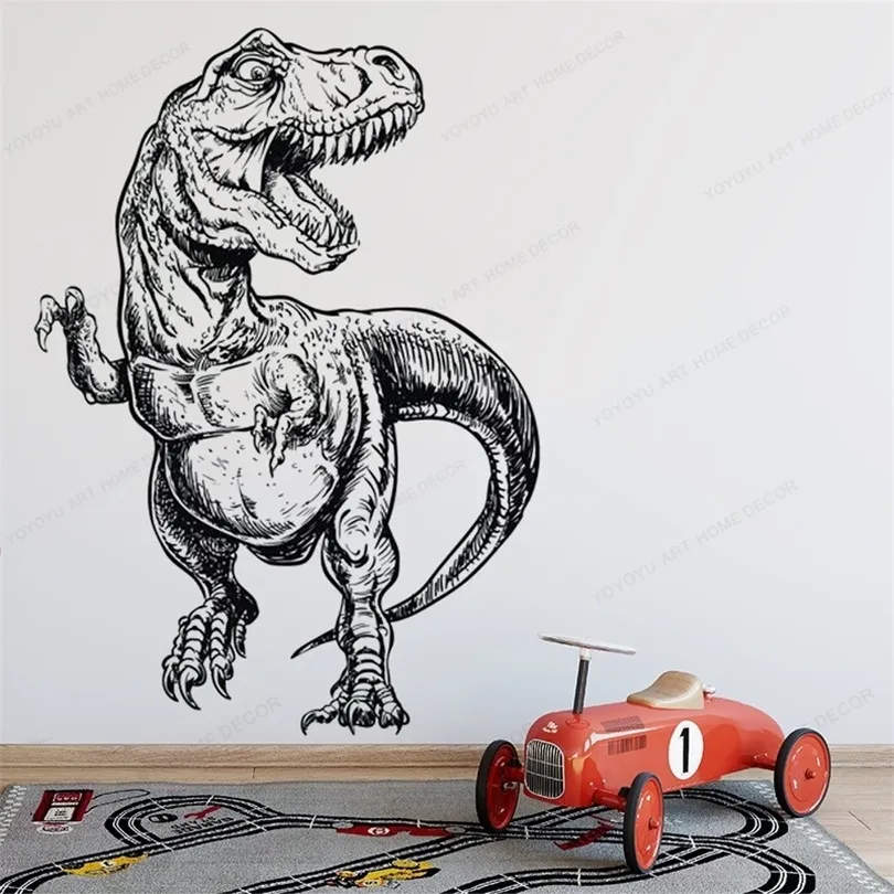 DINOSAUR JURASIC T-REX WALL DINOSAURS STORED STALL VINIL MENINO DECOR DO REMO DE CRIANÇAS REMOVÁVEL MURAL MURAL HJ853 T200421