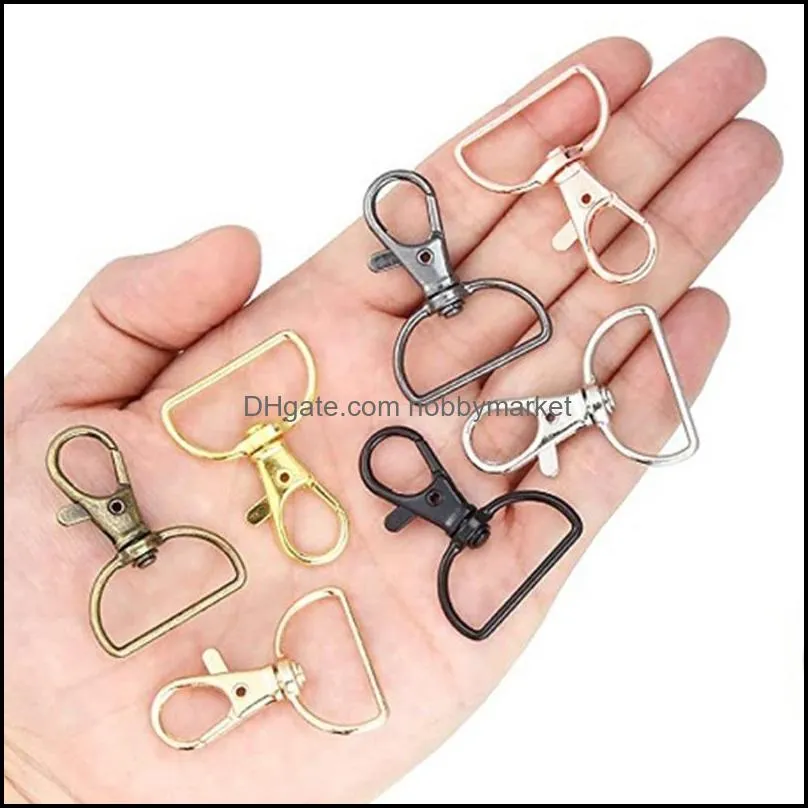 Keychains Fashion Accessories D Rings Lobster Claw Clasp 35 Pieces Swivel Keychain Pendant Push Gate Snap Hook Durable Alloy Jewelry Craft F
