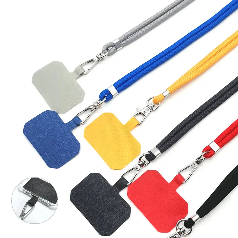 Phone Lanyard Adjustable Straps Nylon Neck Lanyard Easy-Install Safety Tether For All Phones And Case Combination Comfortable Removable Camera Fan 9 Colors