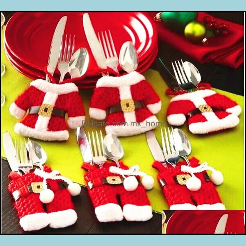 fork & knife pockets design knife and fork bag cutlery pockets tableware holders christmas eve dinner table decor xmas decorations
