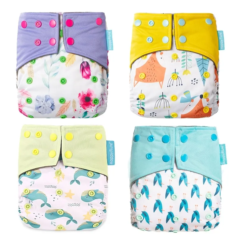 HappyFlute OS Bamboo Charcoal Waterdichte Wasbare Pocket Diaper Kerstmis Baby Doekje Nappy 1 PCS Pack 220720