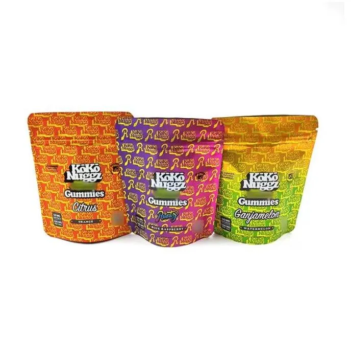 600mg Koko Nuggz Runtz Packing Bags Watermelon Gummies Zip Lock Pack Resealable Edibles Retail