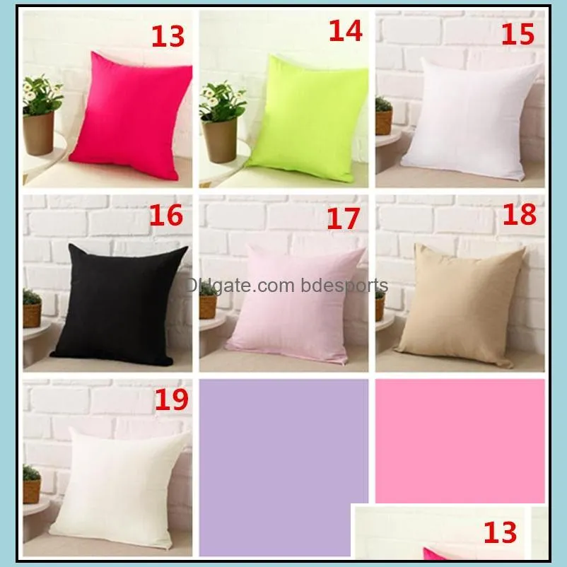 New Pillowcase Pure Color Polyester White Pillow Cover Cushion Cover Decor Pillow Case Blank Christmas Decor Gift 45 * 45CM IB274