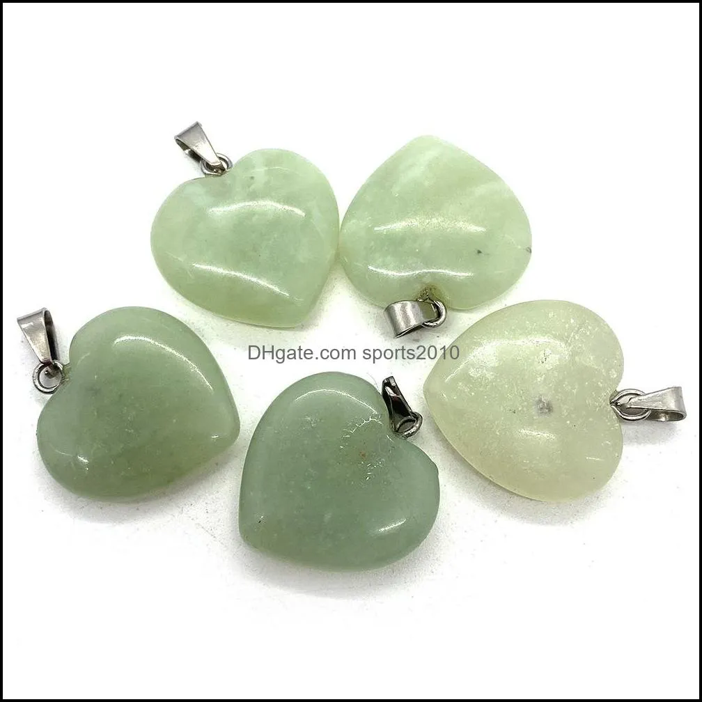 20mm natural crystal picture agate stone love heart charms rose quartz pendants trendy for jewelry making sports2010