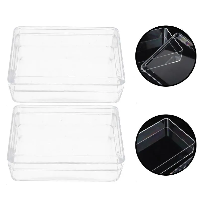 Presentförpackning 2st Transparenta matförpackningslådor med lock Portable Candy Tea Storage BoxesGift Giftoft