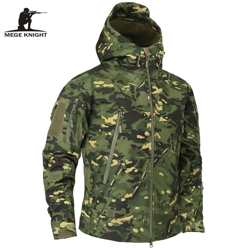 Mege Brand Clothing Autumn Heren Militair Camouflage Fleece Jacket Army Tactical Clothing Multicam mannelijke camouflage windbreakers 220813