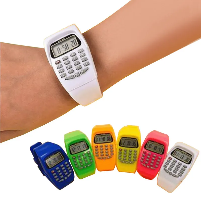 Barn tittar på multifunktionella barn Electronic Calculator Wrist Fashion Silicone Date för Drop 220510