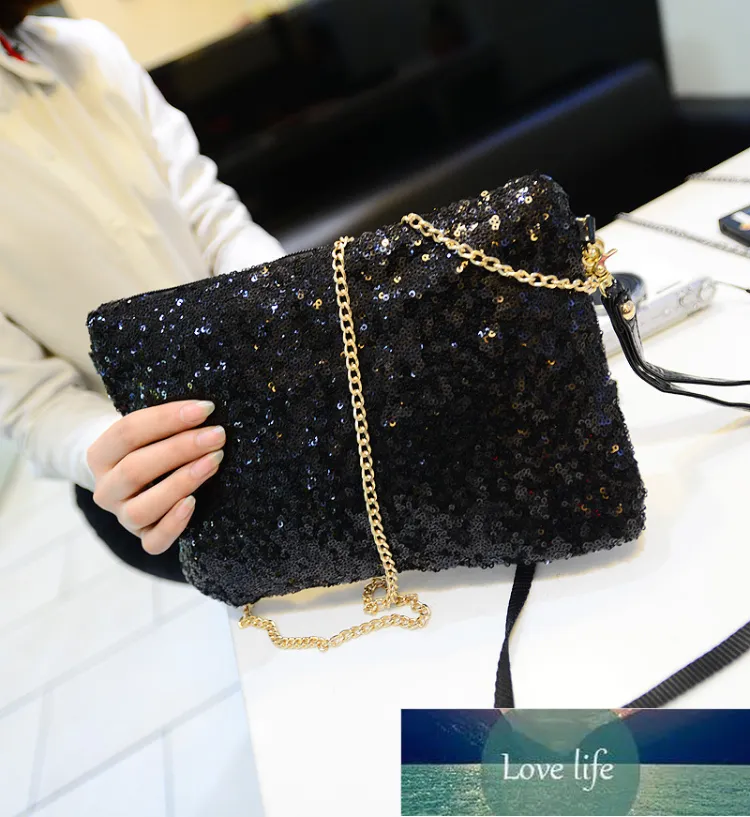 Luxuriant Parvenu Gold Women's Evening Bag New European and American Fashionable Sequin Chain Bags Women's Shoulder Bag