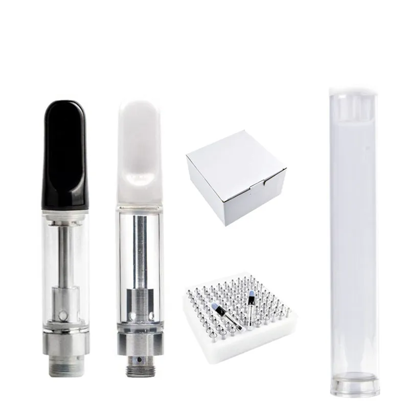 Empty Vape Cart TH205 Cartridge Atomizer 510 Thread Ceramic Coil with Ceramic Tip for Thick oil
