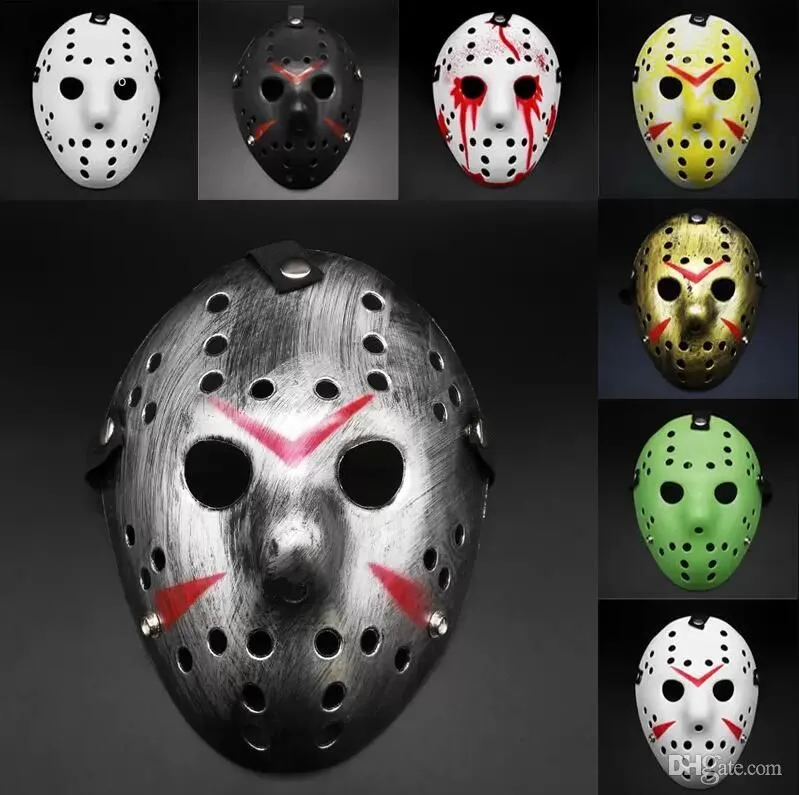 Máscaras de disfraces Máscara de Jason Voorhees Viernes 13 Película de terror Máscara de hockey Miedo Disfraz de Halloween Cosplay Máscaras de fiesta de plástico FY2931