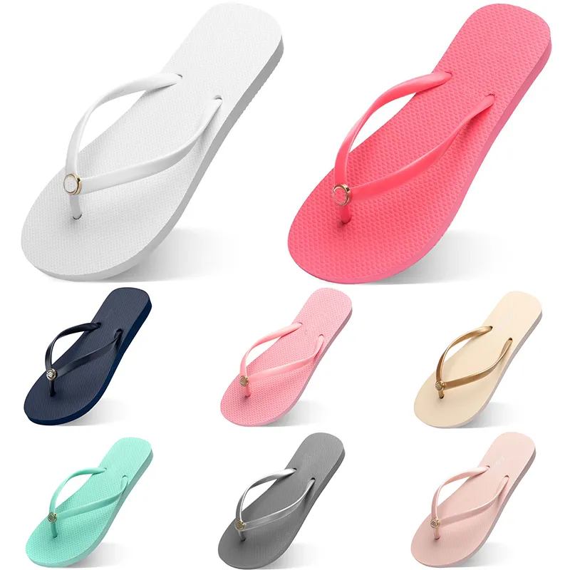 نساء النعال أزياء Flip Flip Flops Beach Hotel Indoor Clipper Triple Black Pink White Lemon Green Grey Navy Womens Shoes Six