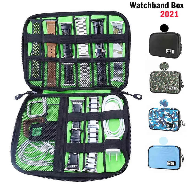 Smart Watch Band Multifunction Portable stand man gift Box for Apple Watch Travel case Pouch holder Bag Storage Organizer boxes H220512