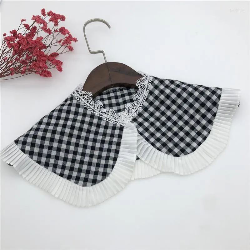 Bow Ties Sweet Dolls Plaid Fake Collar For Women Shirt Necklace Choker Detachable Half Collars Dress Decorative Nep Kraagie Donn22