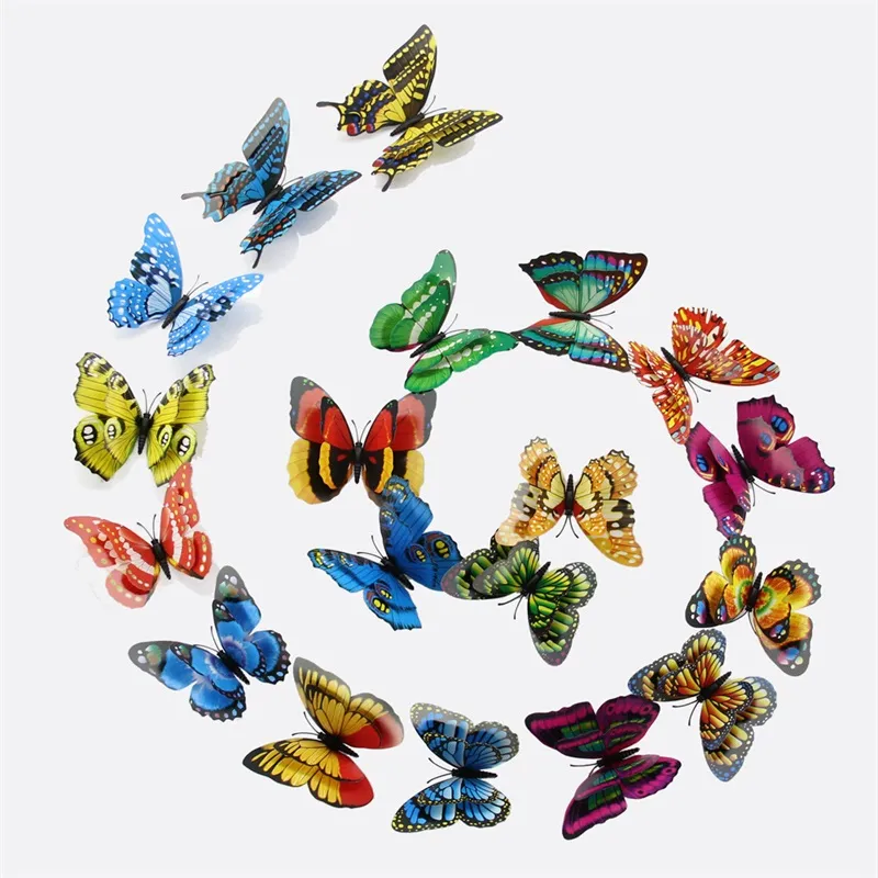 3D Cinderella Butterfly Butterfly 3d Stickers Removable PVC Decoration