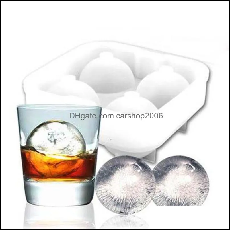 Ice Cream Tools Kitchen Kitchen Dining Bar Home Garden Ll High Quality Balls Maker Utensils Gadgets Mold 4 Cell Whiskey Dh0Xg