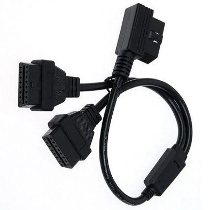 Ferramentas de diagnóstico 90 graus OBD2 J1962 Adaptador Splitter Splitter Cable masculino para fêmea dupla y diagnóstico-ferramenta conector de carro interface Linentiagno