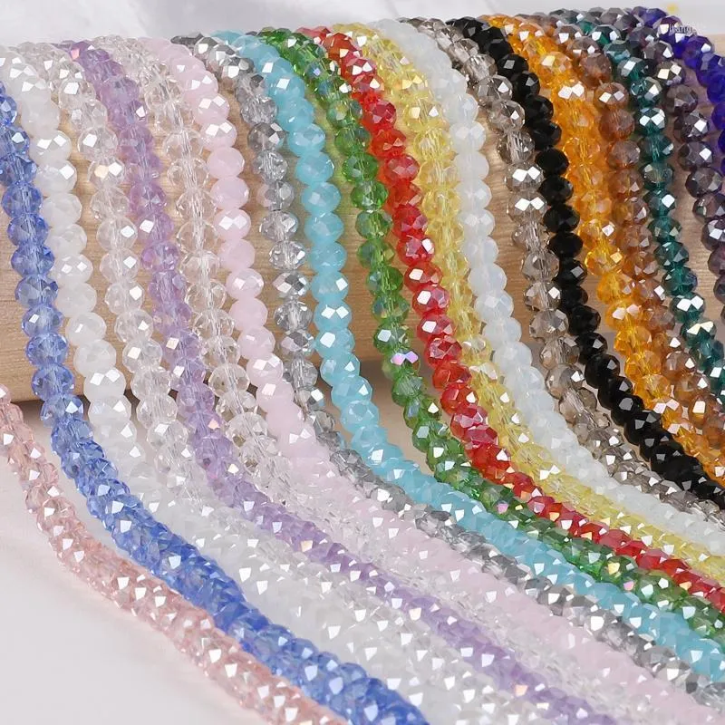 기타 2mm 3mm 4mm 6mm 8mm Rondelle Austria Crystal Beads Faceted 유리 느슨한 스페이서 DIY 팔찌 보석 제작 RITA22