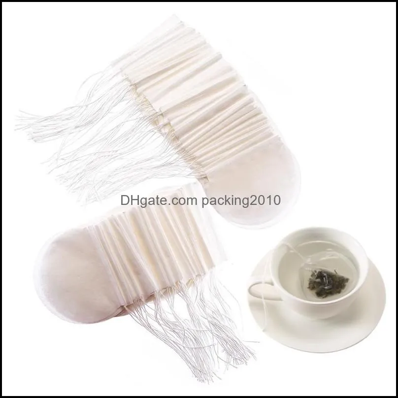 6cm 7.5cm 8cm 100 Pcs/Lot Tea Filter Bags Coffee Tool with Drawstring Natural Unbleached Paper Round Infuser for Loose Sachets