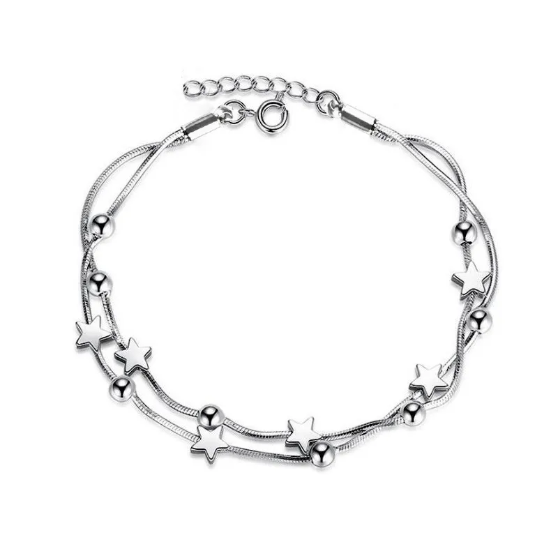 Klasyczny łańcuch węża pentagram okrągły bransoletka bransoletka dla dziewcząt biżuteria