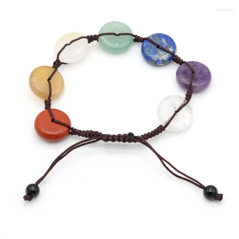 Bracelets porte-bonheur Chakra pierre naturelle fait à la main Reiki prière équilibre perles hommes femmes réglable énergie guérison bracelets BraceletCharm Lars22
