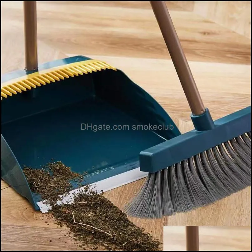 Broom and Dustpan Set Scoop Cleaning Brush Magic Sweeper Floor Squeegee Rubber Toilet Home Products Shovel Pan Grabber 220226