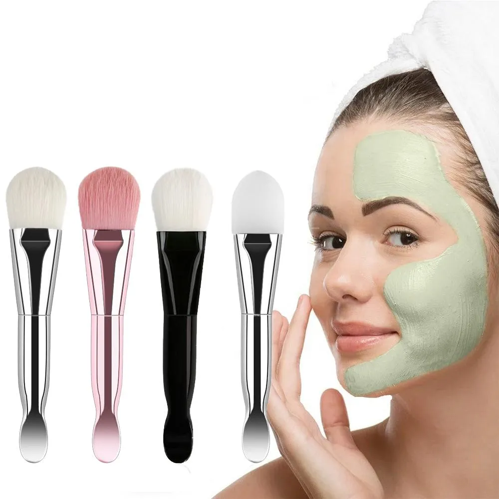 Dubbel beëindigde gezichtsmasker borstel draagbare gezicht skin care schoonheid cosmetica -gereedschap waaiervormige professionele make -up borstel