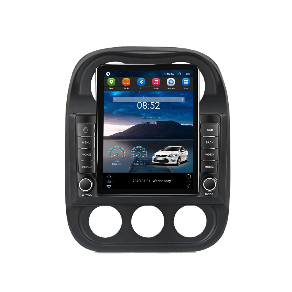 GPS Radio 9-calowe wideo z Androidem Multimedia na czele Jeep Compass Compass 2010-2016