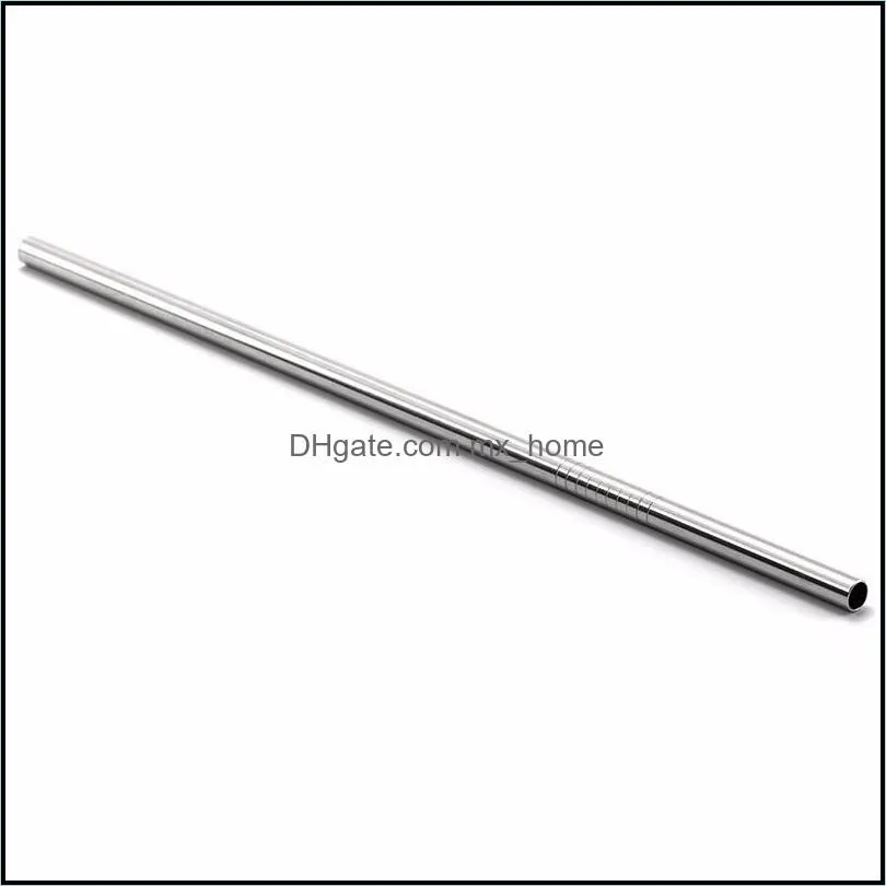Reusable Stainless Steel Metal Drinking Straw Bent and Straight Type and Cleaner Brush For Home Party Bar Accessories