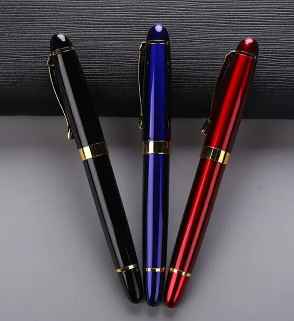 Brand new deluxe piston filled fountain pen high quality black resin and classic gold plated nib business office writing ink pen can be customized with serial number