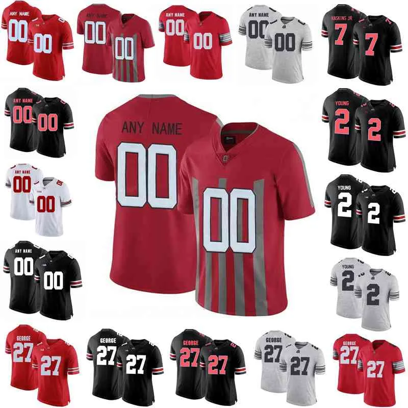 Maglie rare Ohio State Buckeyes Maglia Justin Fields Chase Young Haskins Jr. Maglie calcio Archie Griffin Eddie George Cucite personalizzate