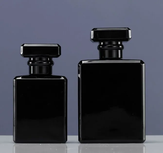 Bouteille vide de parfum en verre carré de 50 ml 100 ml avec capuchon en acrylique pour atomiseur pour ensemble de voyage