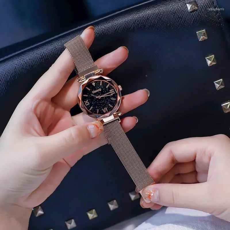Starry Sky Masonry Ties Watch With Strap Buckle Ly Womens Alloy
