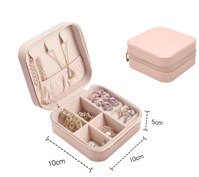 Portable Travel Storage Boxes Organizer PU Leather Display Storage Case for Necklace Earrings Ring Jewelry Holder Box k1047