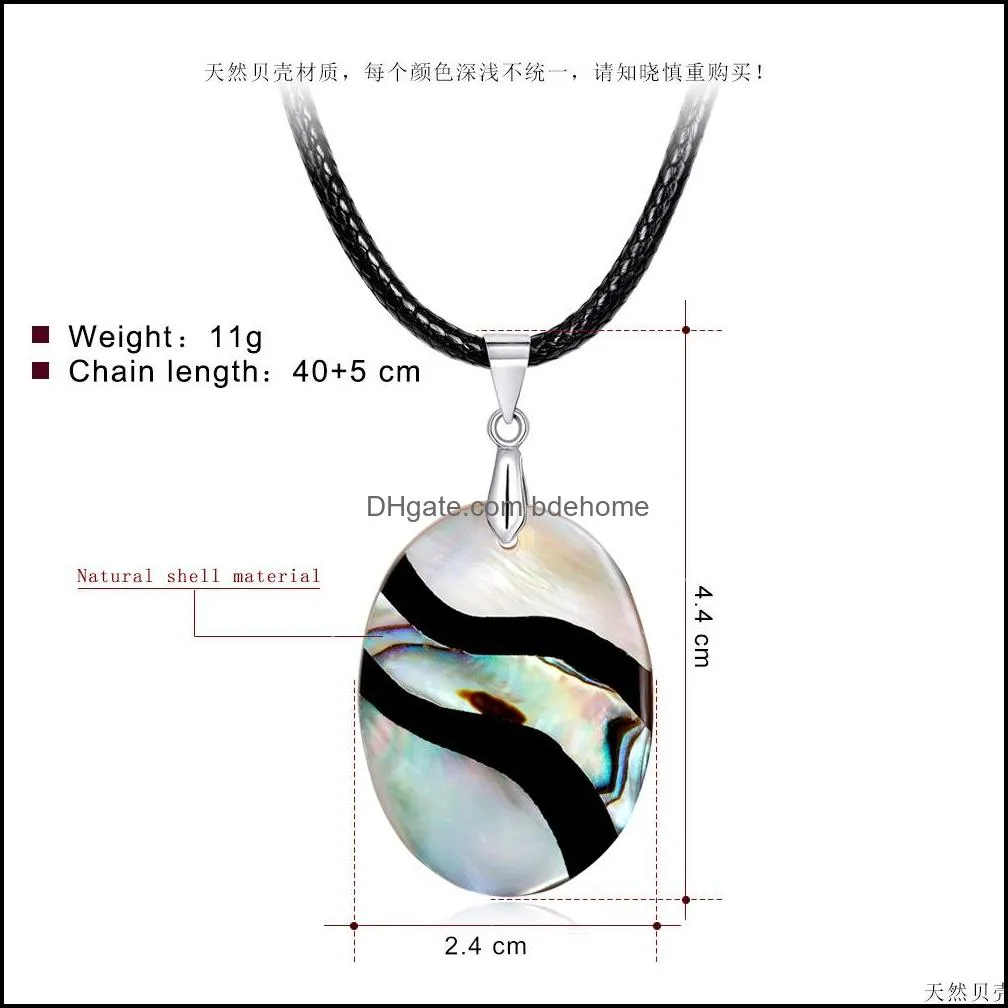 Wholesale Fashionable and Individual Natural Abalone Shell Necklace Pendant in Europe and America DIY Pearls Party Gift STXL033