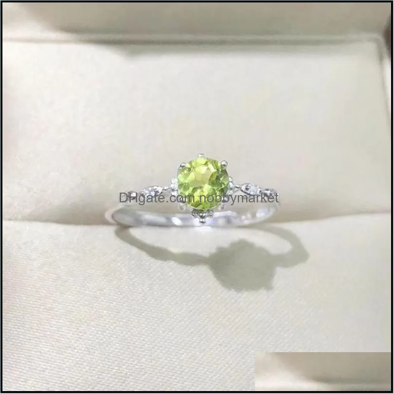 Cluster Rings Natural Real Amethyst Or Garnet Peridot Small Round Ring Per Jewelry 0.4ct Gemstone 925 Sterling Silver Fine T213206