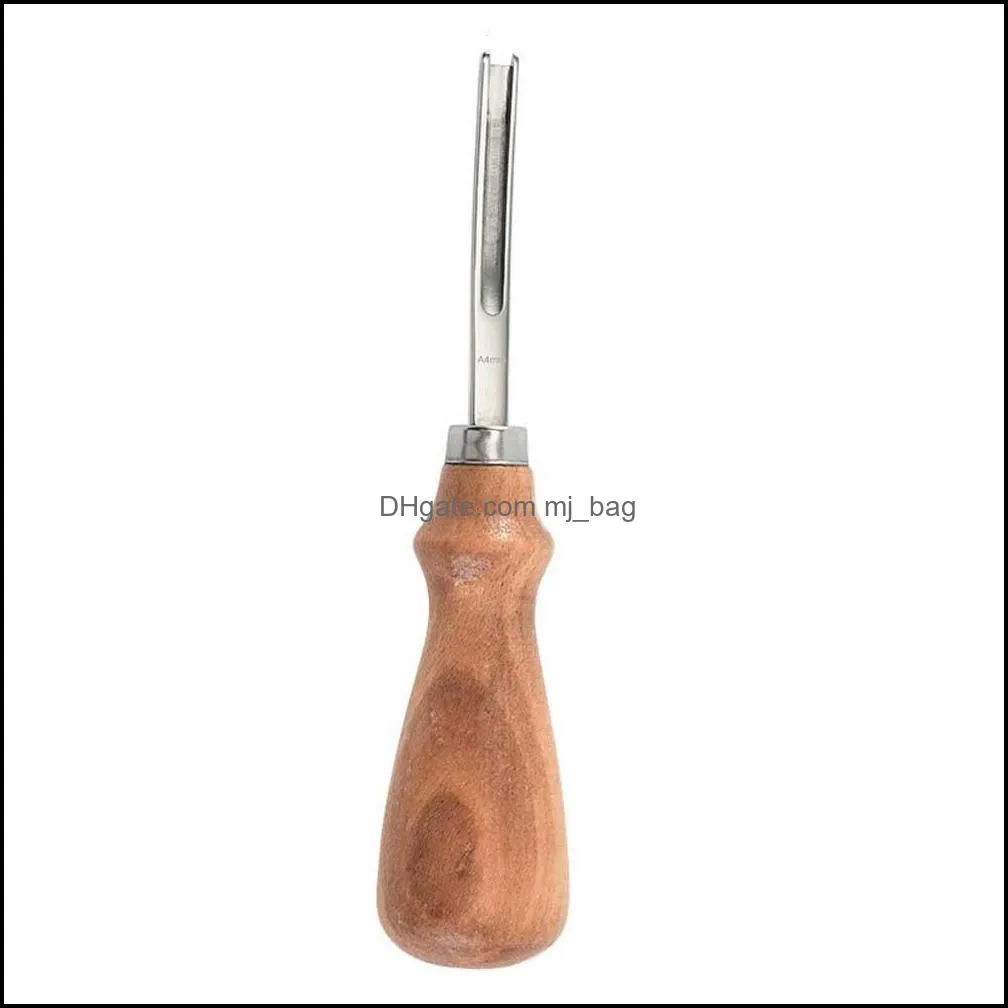 Practical Leather Craft Edge Beveler Skiving Beveling Knife DIY Cutting Hand Craft Tool with Wood Handle A4mm A6mm A8mm