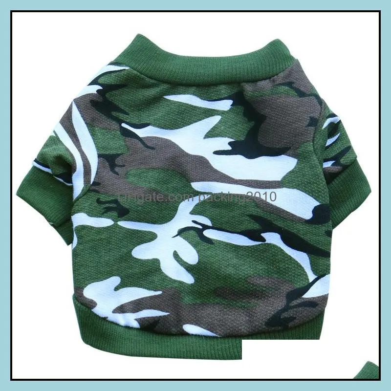 Free Shipping Small Dog Apparel Shirt Pet Cothes Camouflage Style Cotton Shirt Pet Supplies Pet Christmas Gifts Chihuahua Clothes DHL