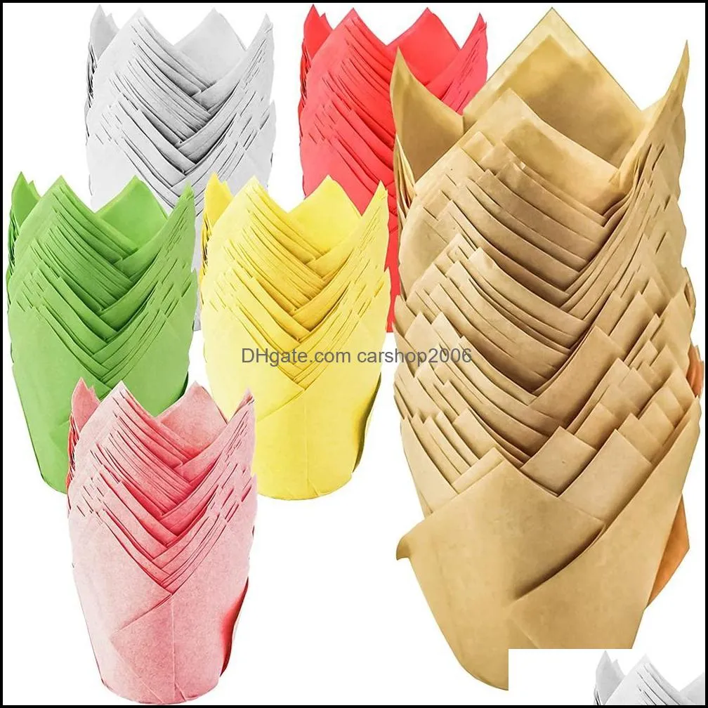 Tulip Baking Cups Parchment Paper Cupcake Muffin Liner Wrappers for Weddings Birthdays Baby Showers Party RRA12646